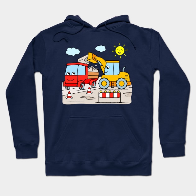 Digger and Truck for Boys and Girls Hoodie by samshirts